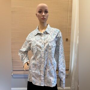 Panhandle Western Paisley Snap-Up Shirt White Pearl Snaps